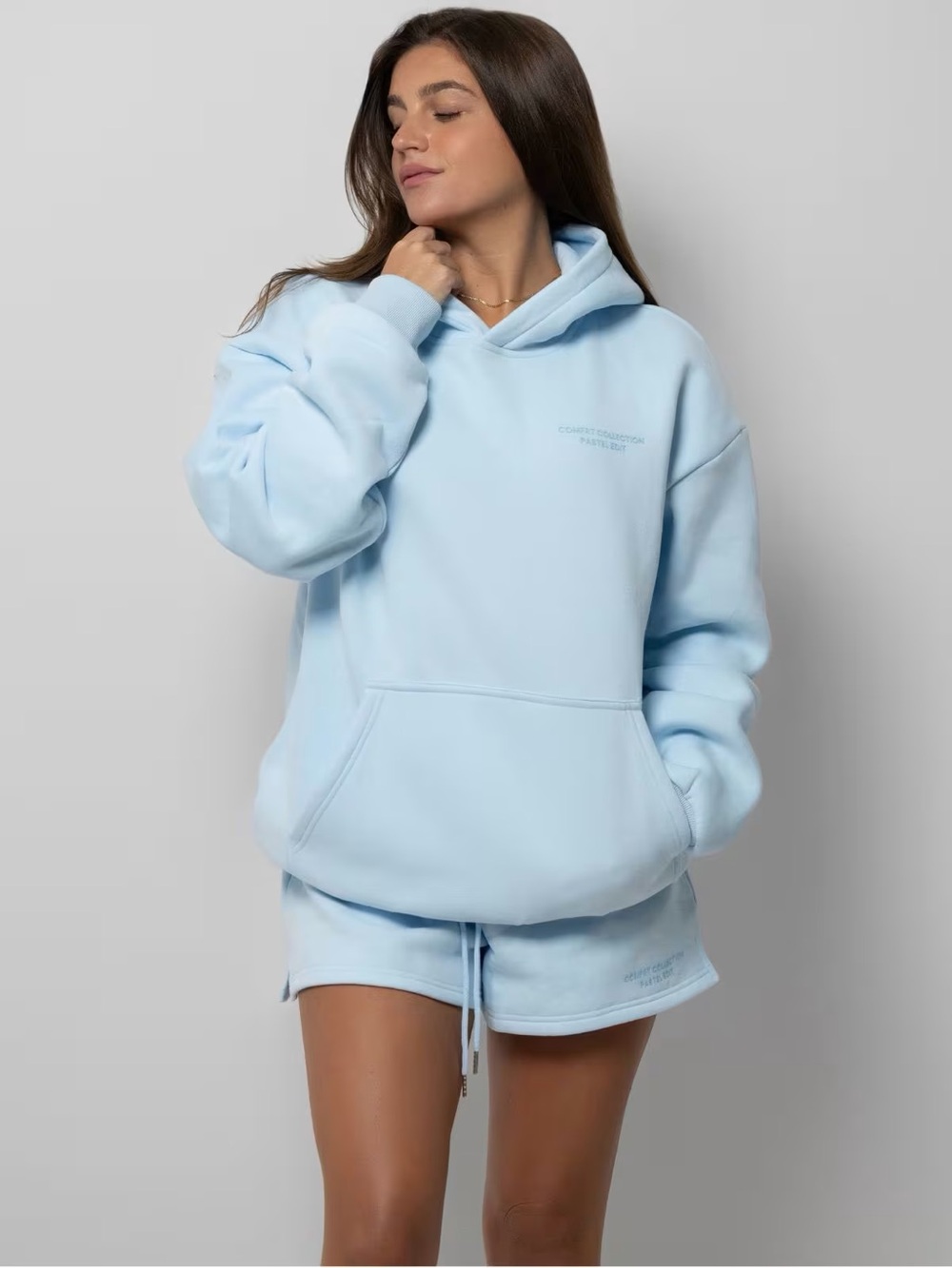 COMFRT 💙 Pastel Hoodie (L) and Shorts (M) Set 💙 Baby Blue
